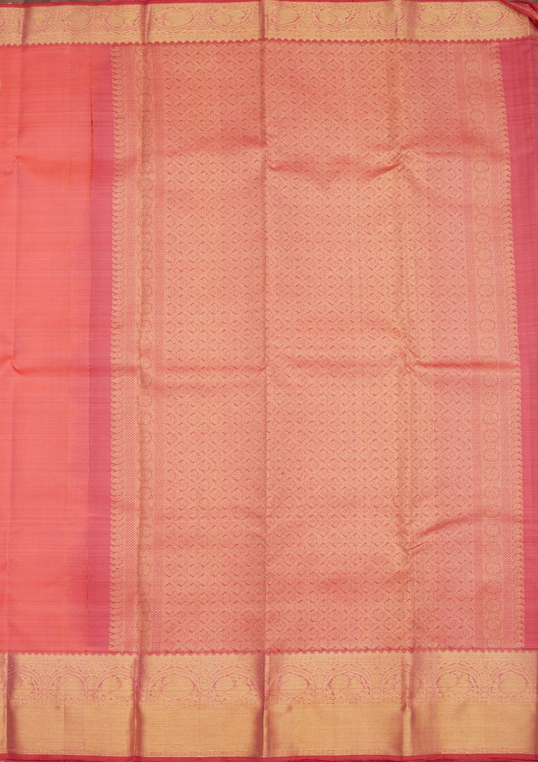 Peach Zariwork Pure Silk Saree
