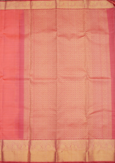 Peach Zariwork Pure Silk Saree