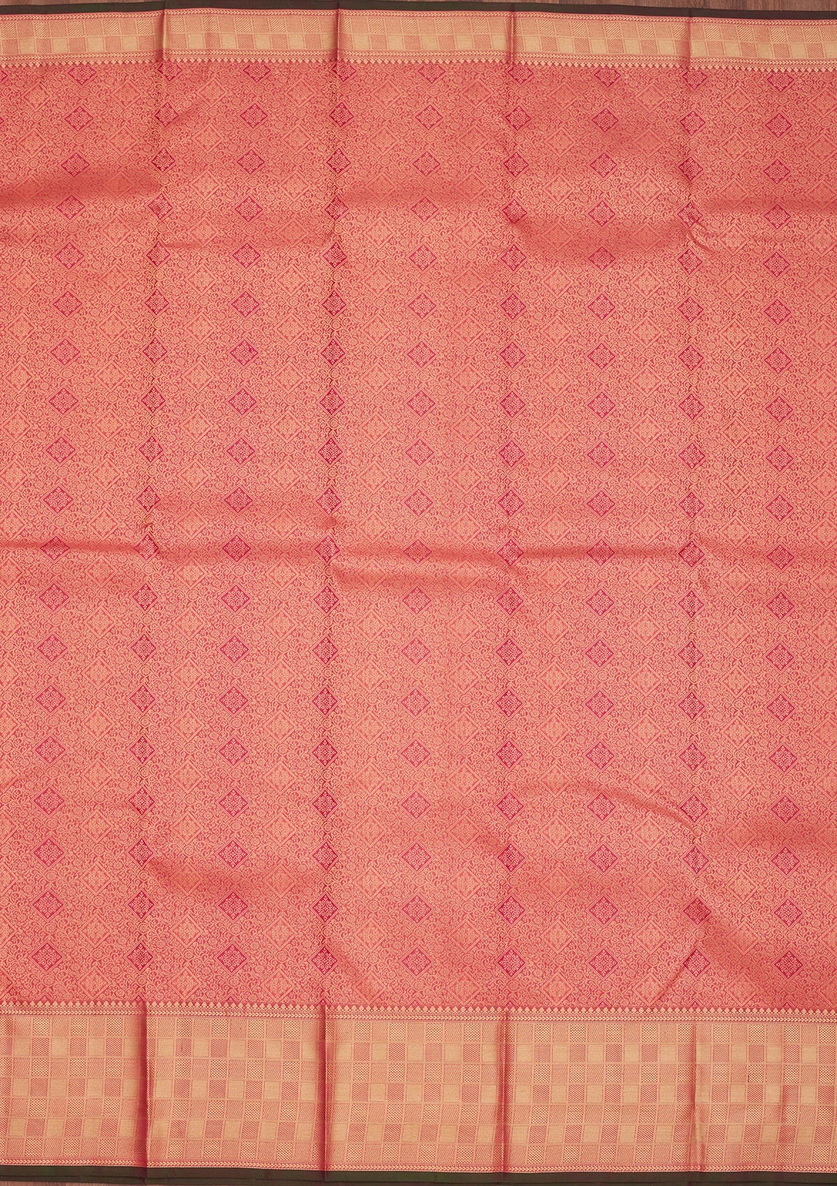 Peach Zariwork Pure Silk Saree