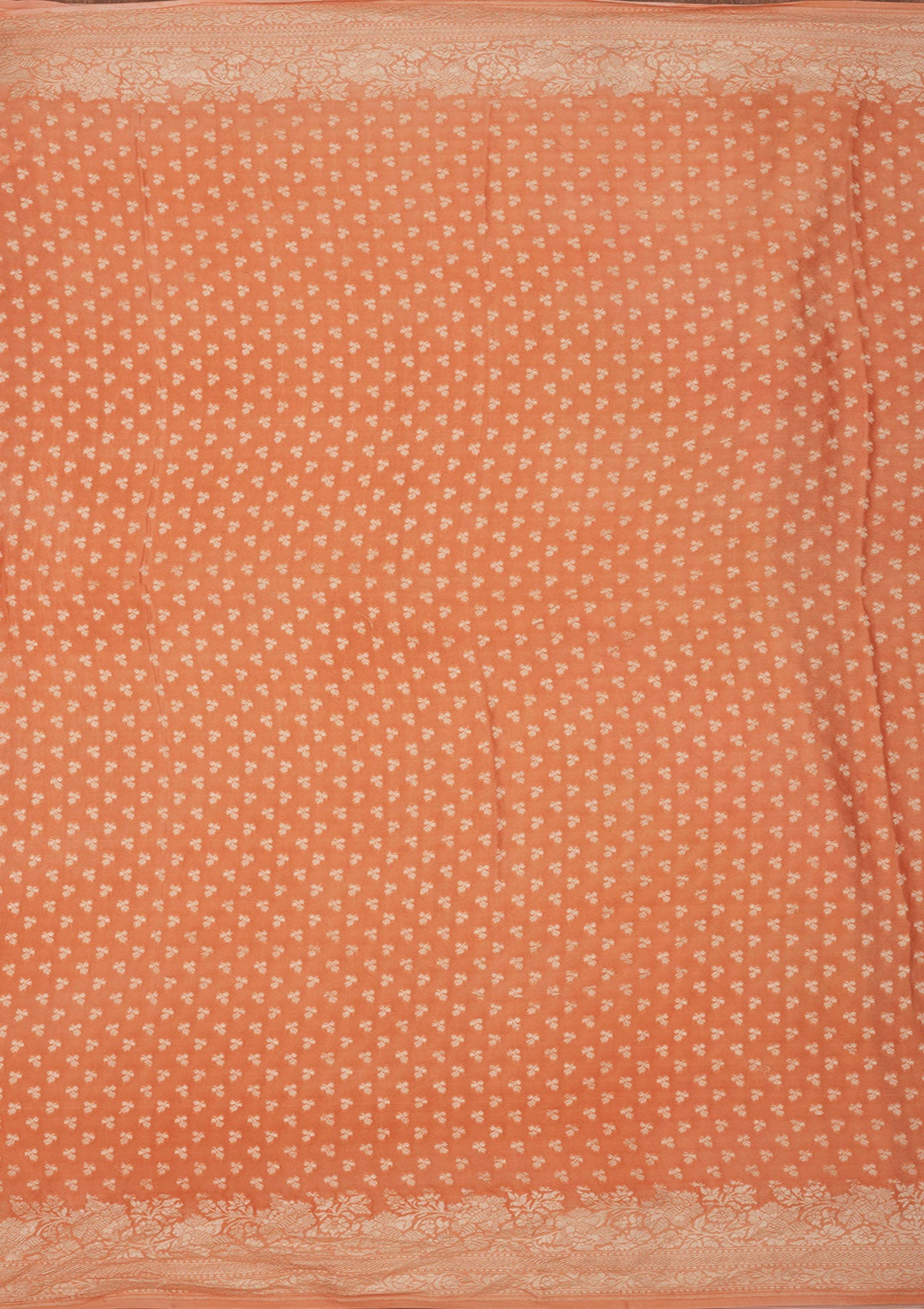 Peach Zariwork Pure Silk Saree-Koskii