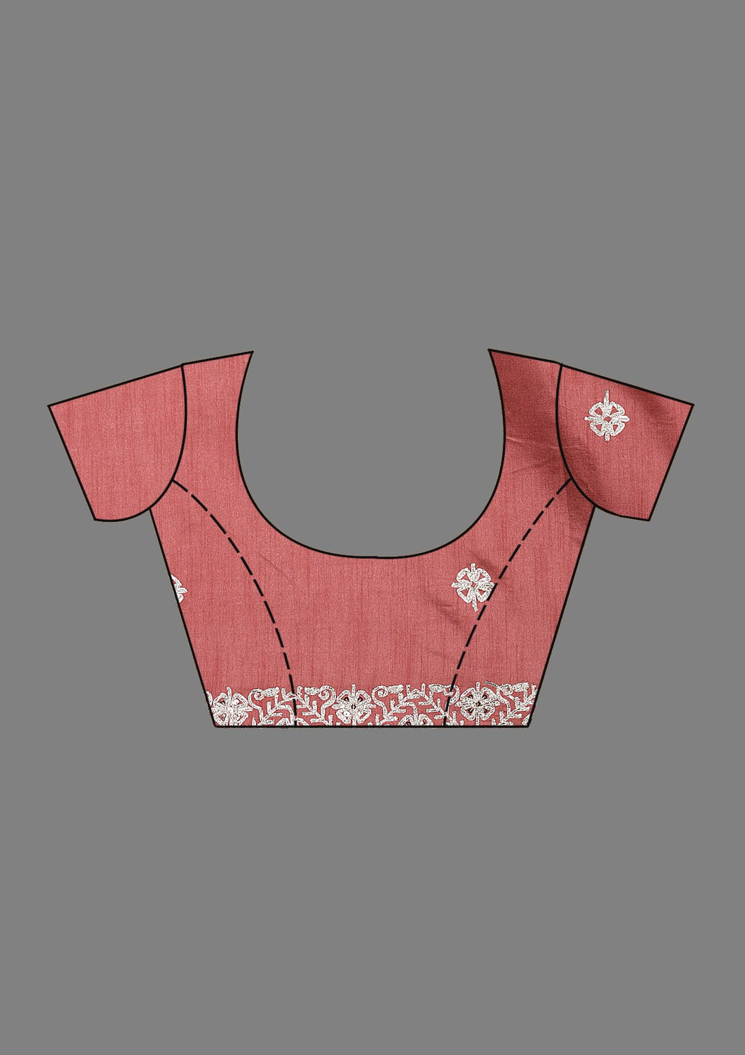 Peach Zariwork Semi Crepe Saree-Koskii