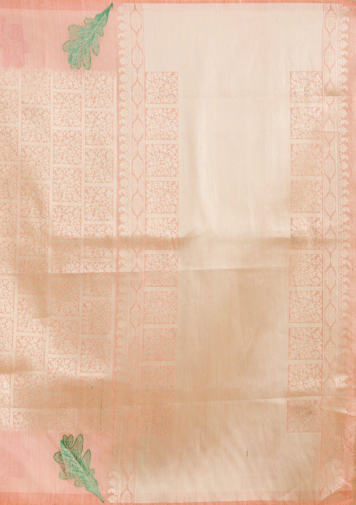 Peach Zariwork Soft Silk Saree-Koskii