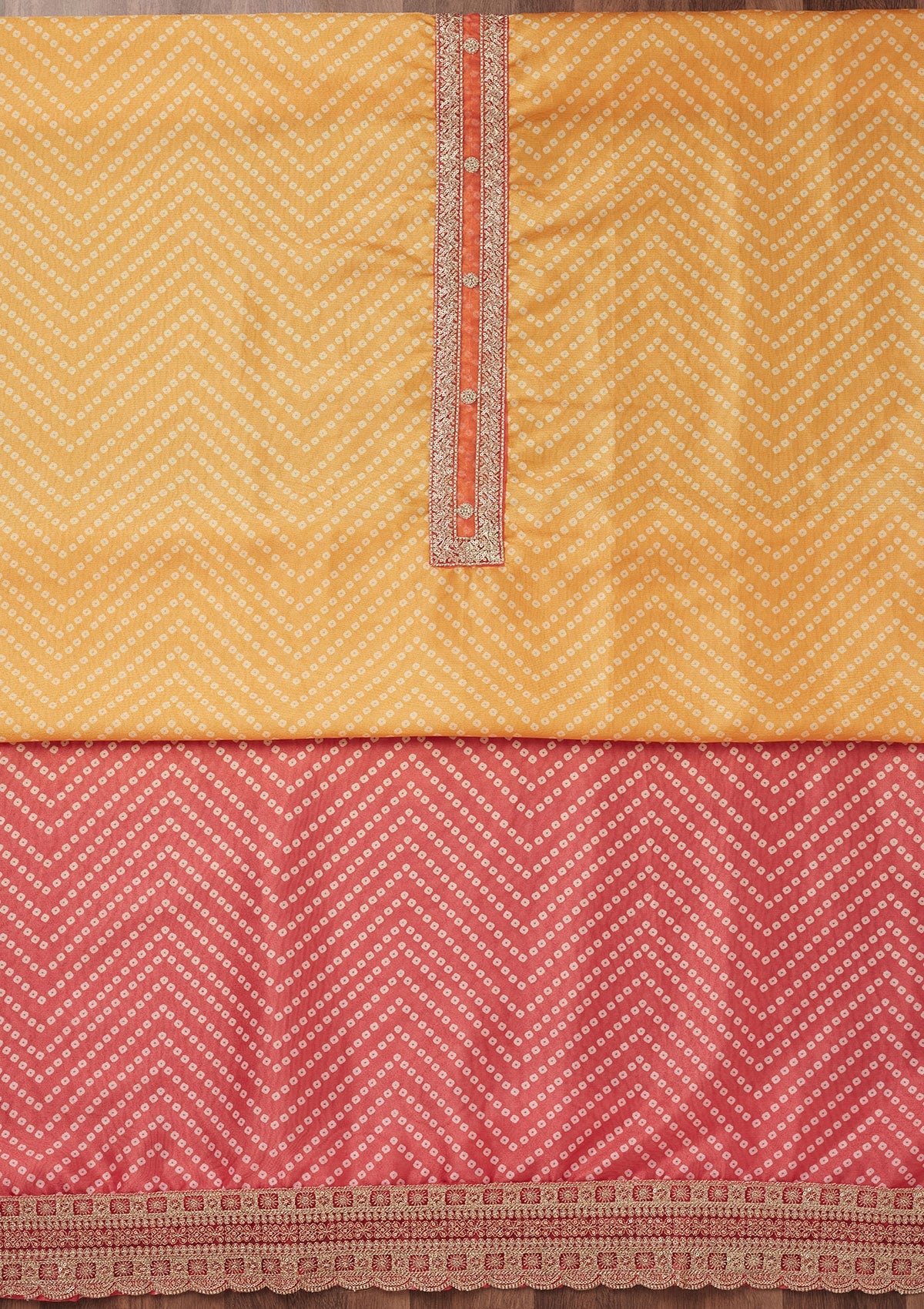 Peach Zariwork Tissue Unstitched Salwar Suit-Koskii