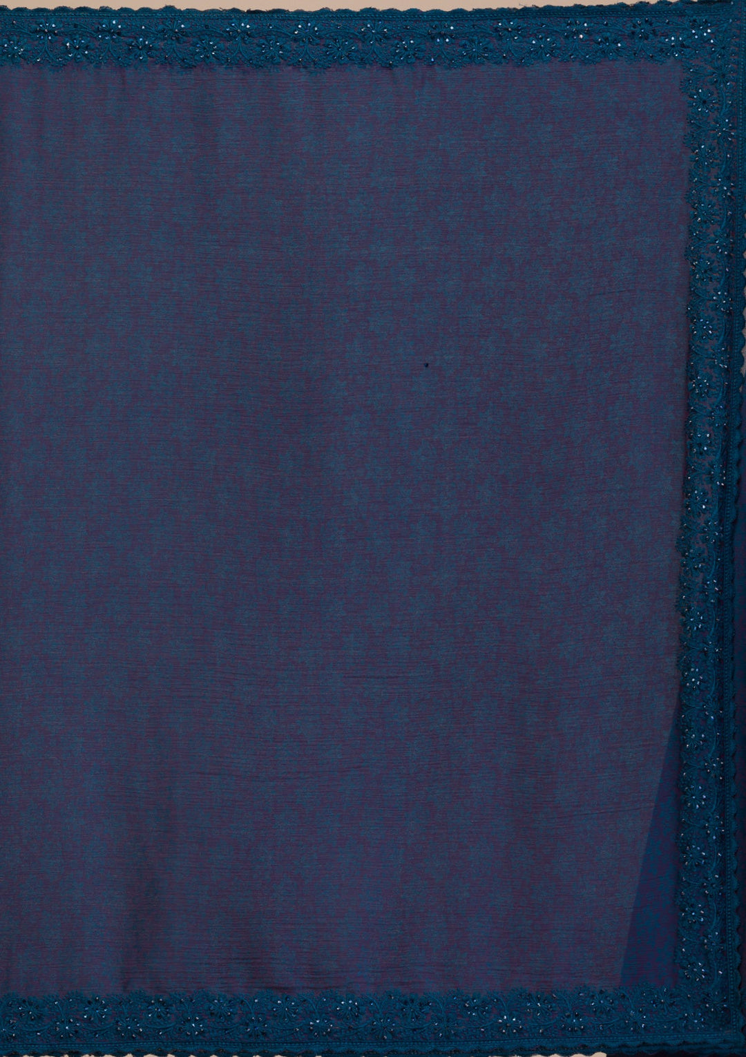 Peacock Blue Printed Georgette Saree-Koskii