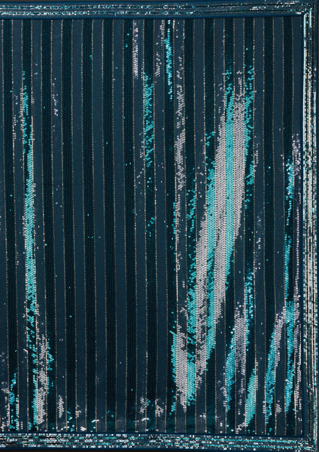 Peacock Blue Sequins Georgette Saree-Koskii