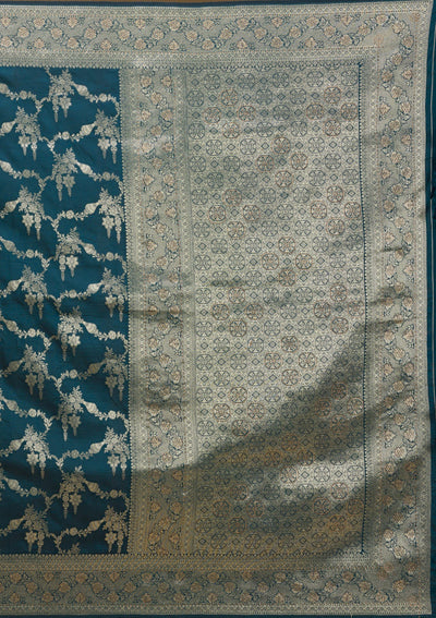 Peacock Blue Stonework Art Silk Saree