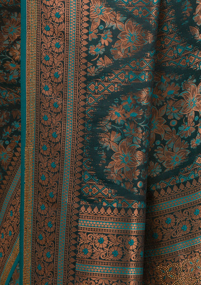 Peacock Blue Stonework Art Silk Saree