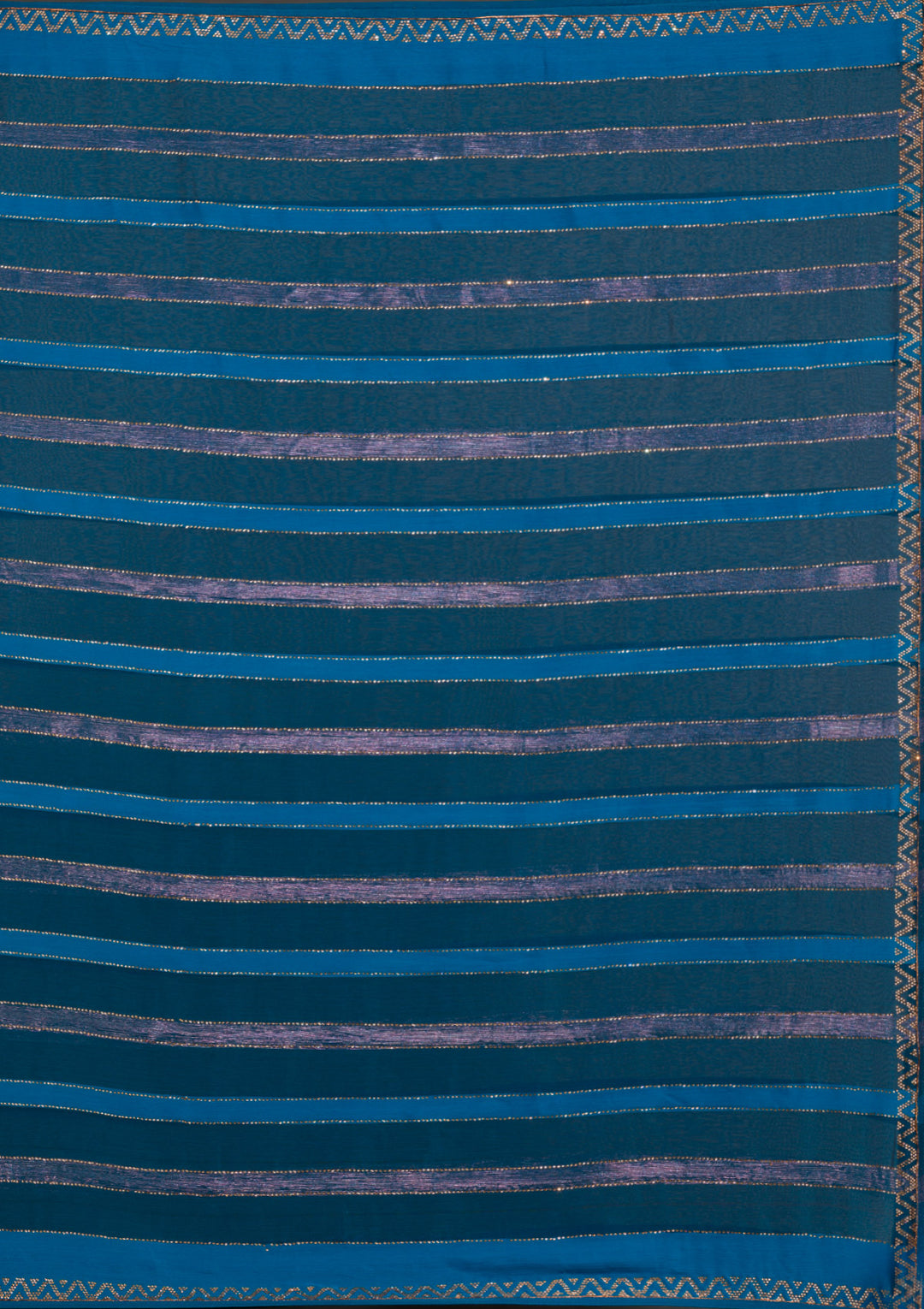 Peacock Blue Swarovski Tissue Saree-Koskii