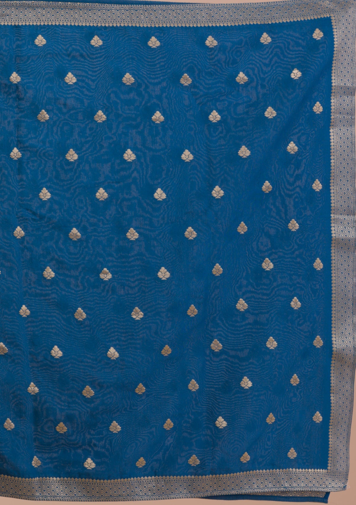 Peacock Blue Zariwork Art Silk Readymade Sharara Suit
