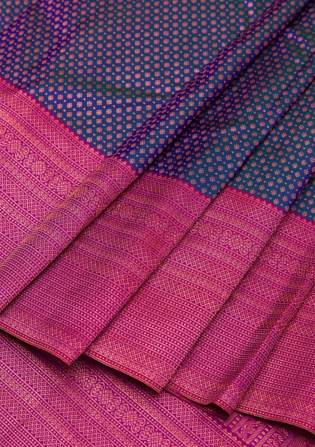 Peacock Blue Zariwork Pure Silk Saree-Koskii