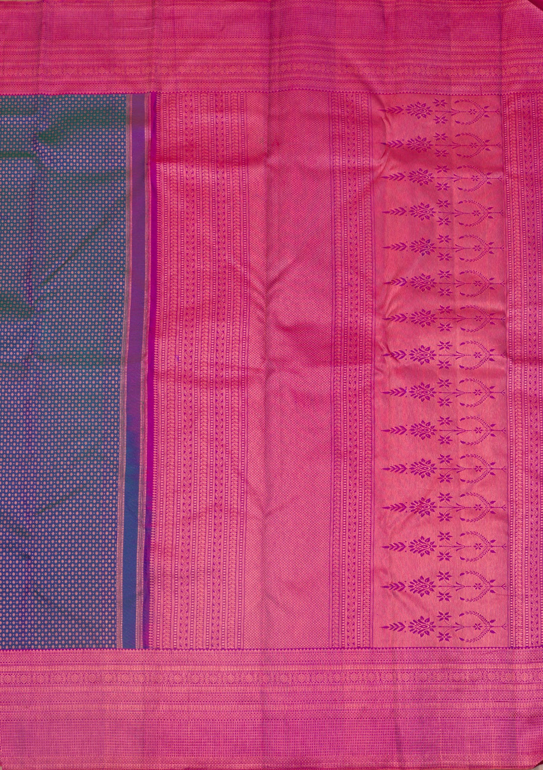 Peacock Blue Zariwork Pure Silk Saree-Koskii