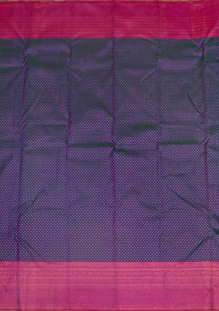 Peacock Blue Zariwork Pure Silk Saree-Koskii