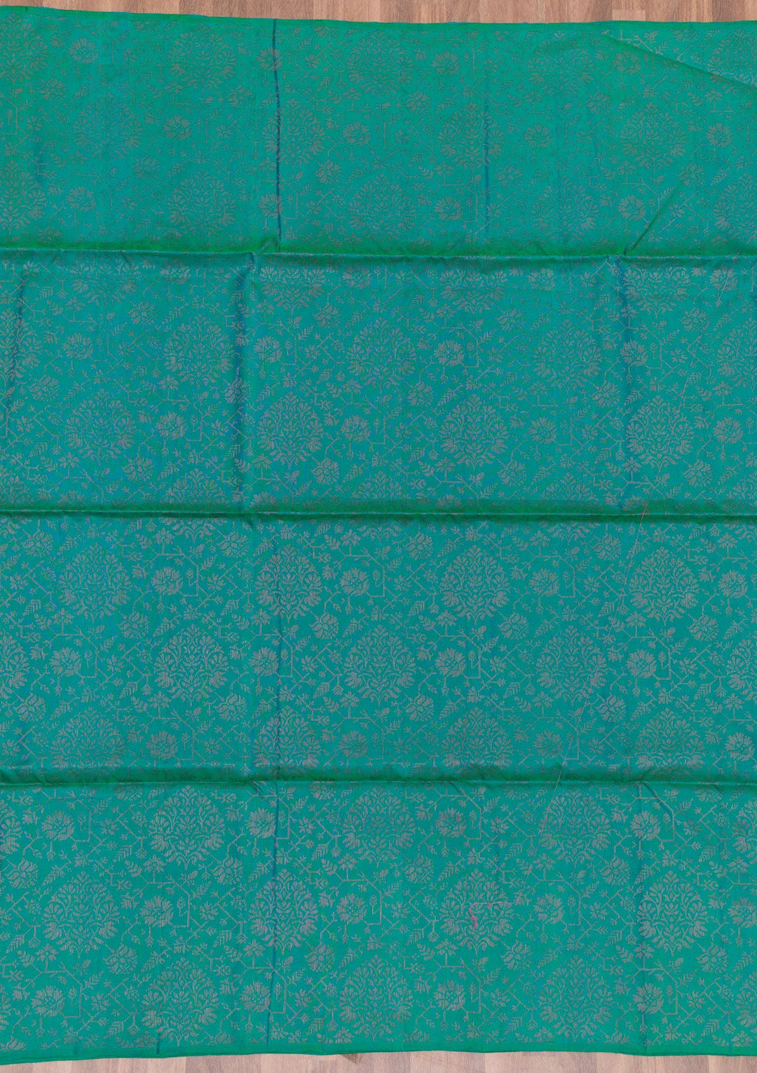 Peacock Blue Zariwork Pure Silk Saree-Koskii