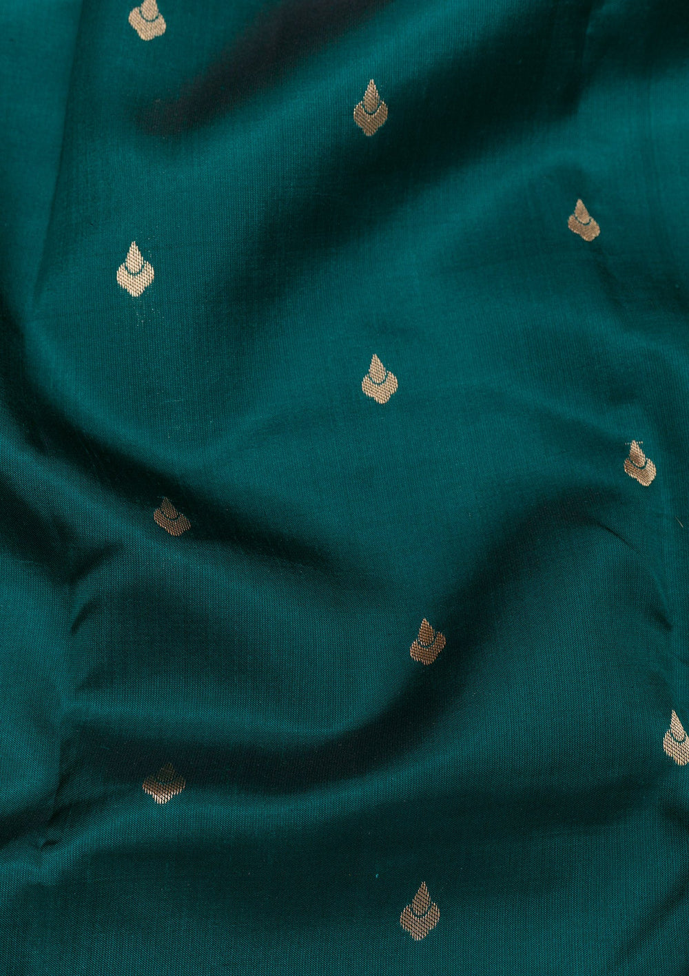 Peacock Blue Zariwork Pure Silk Saree-Koskii