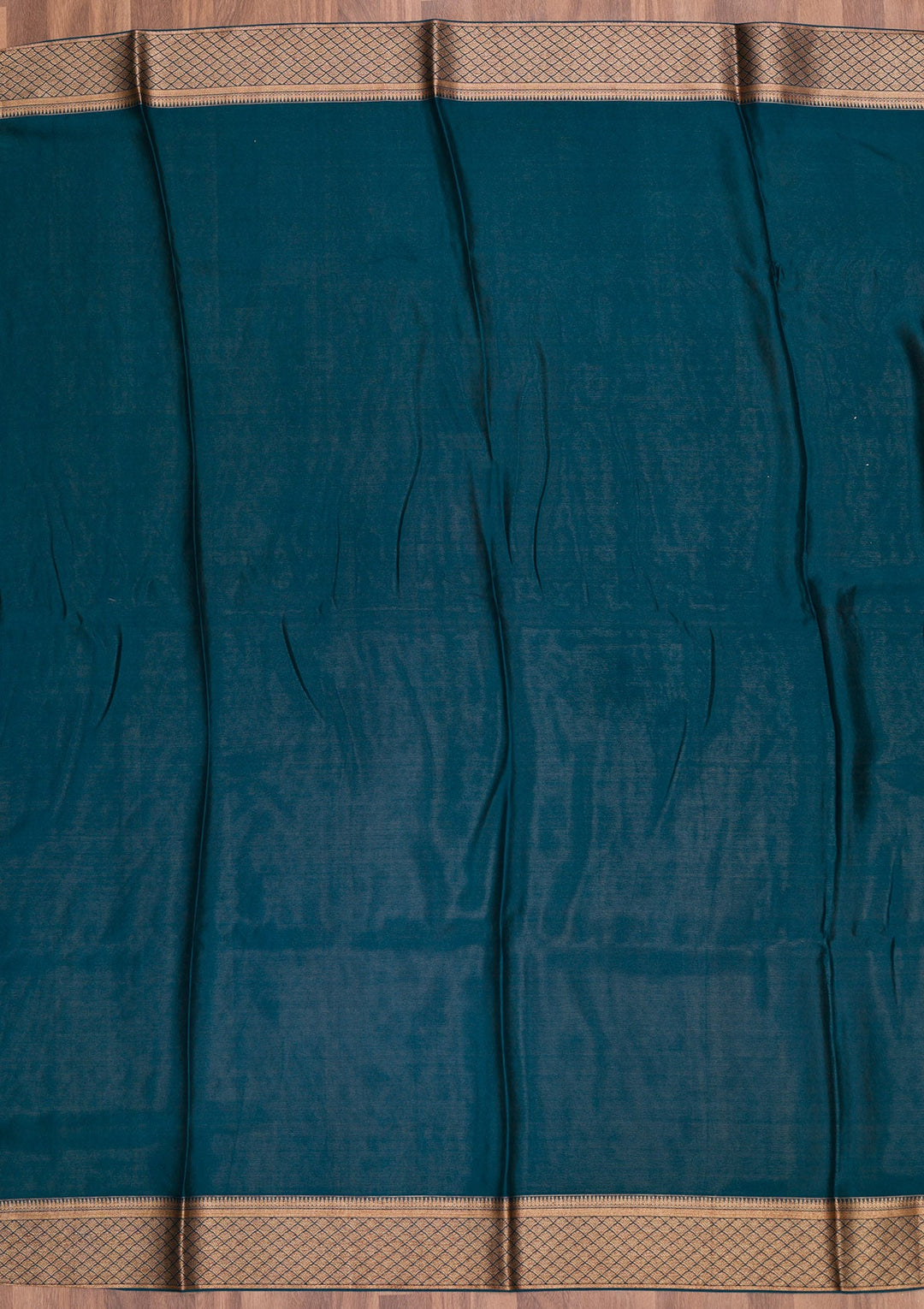 Peacock Blue Zariwork Pure Silk Saree-Koskii