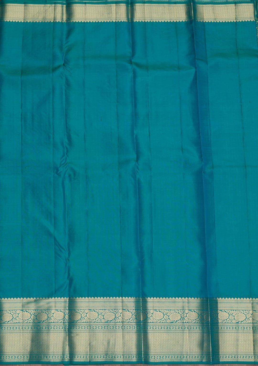 Peacock Blue Zariwork Pure Silk Saree-Koskii
