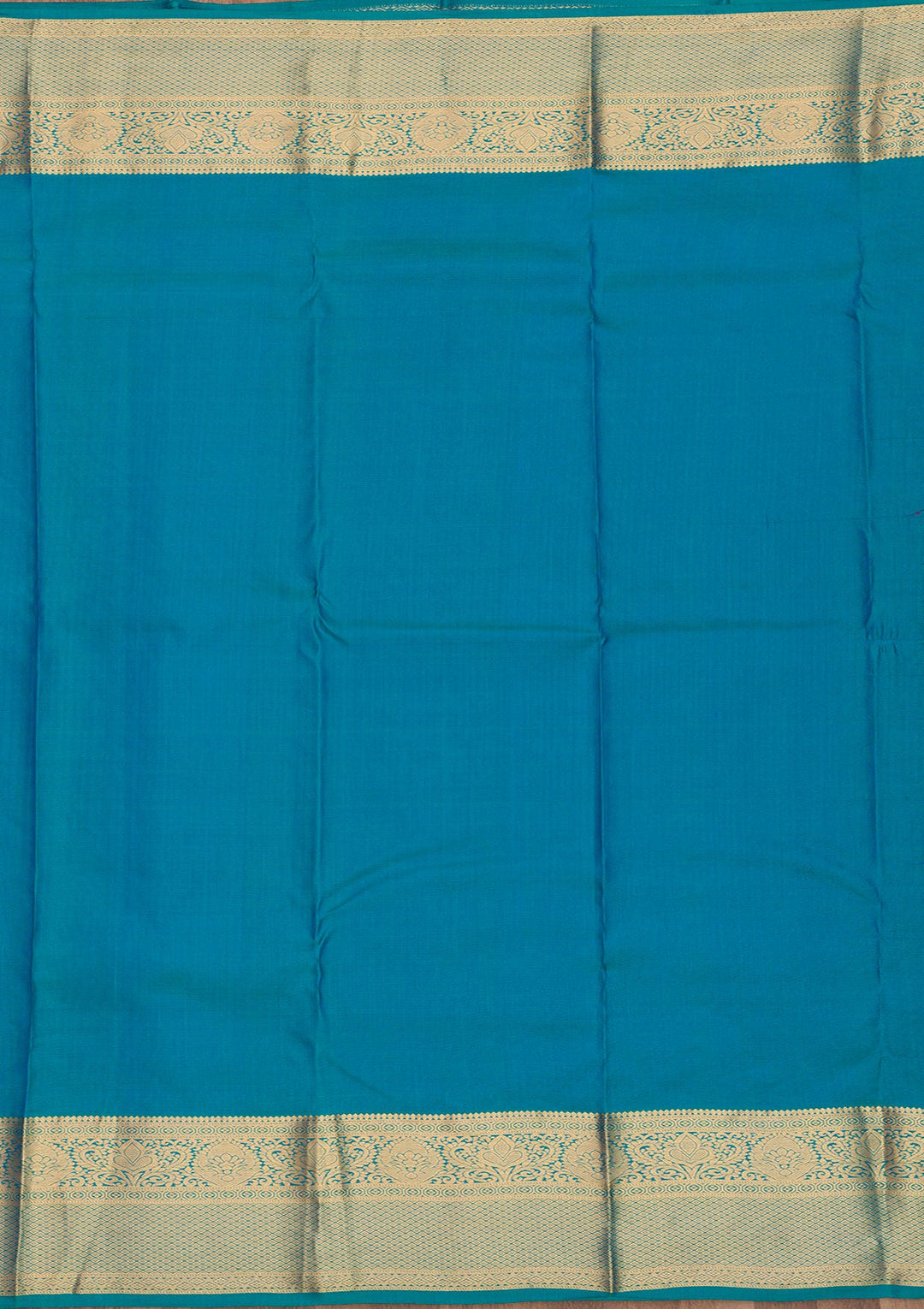 Peacock Blue Zariwork Pure Silk Saree-Koskii