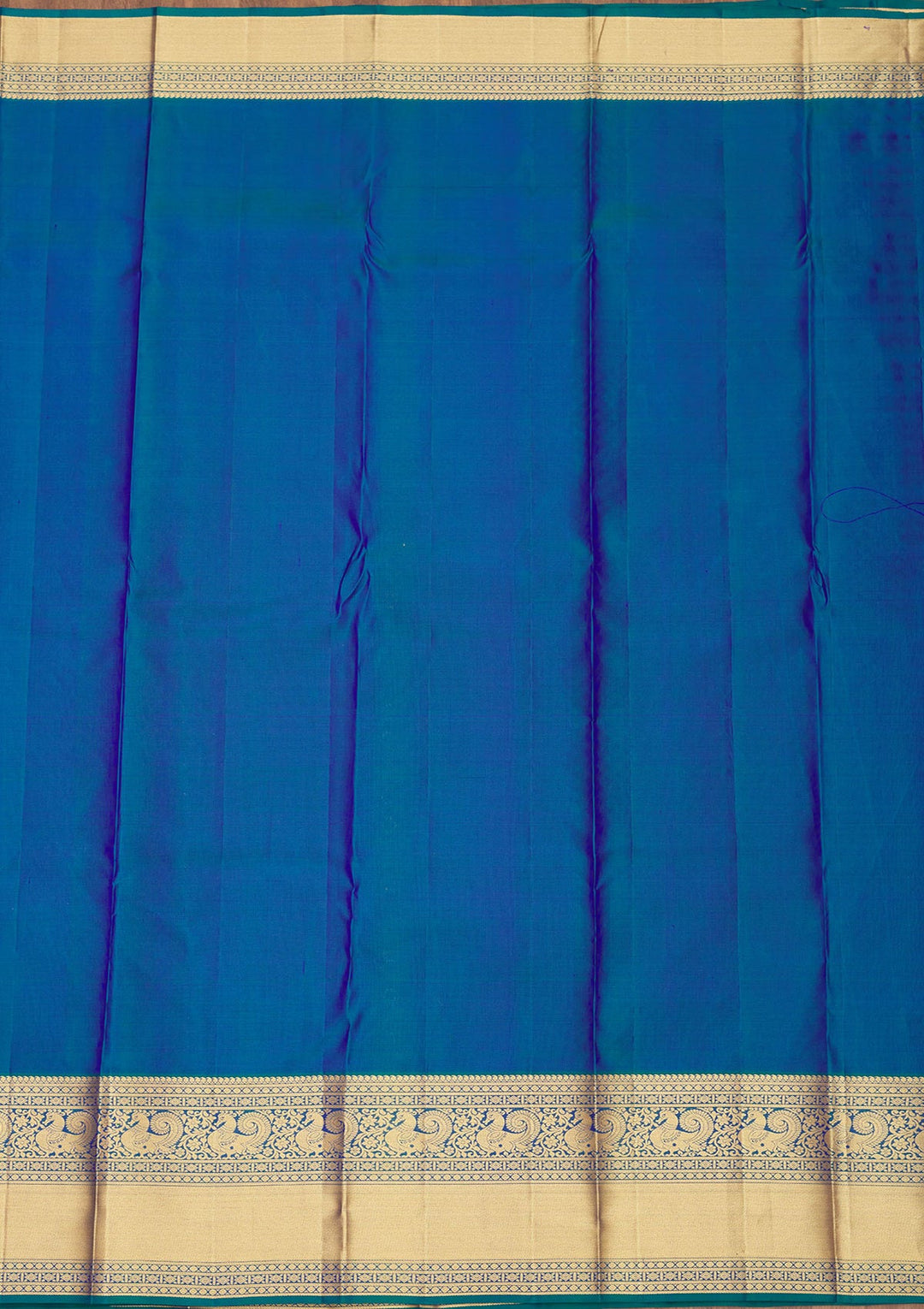 Peacock Blue Zariwork Pure Silk Saree