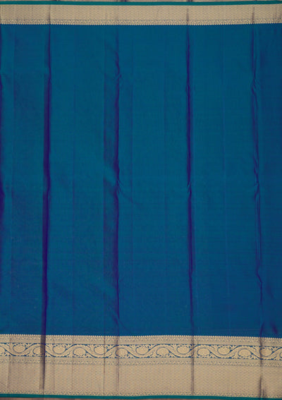 Peacock Blue Zariwork Pure Silk Saree