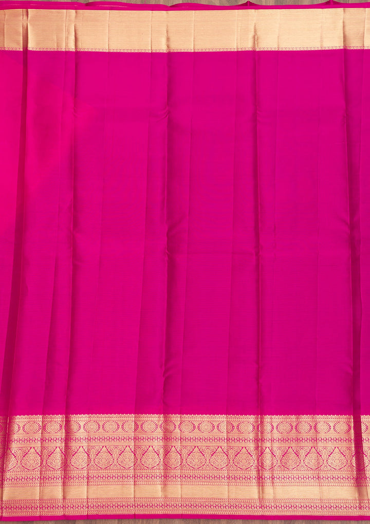 Peacock Blue Zariwork Pure Silk Saree-Koskii