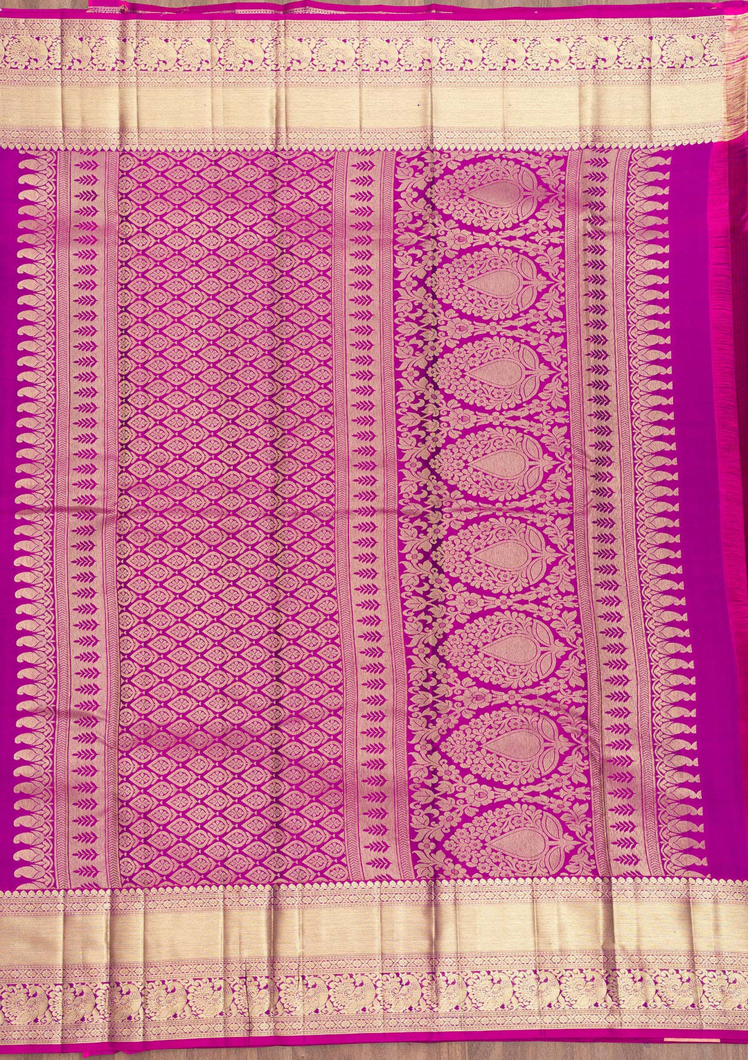 Peacock Blue Zariwork Pure Silk Saree-Koskii