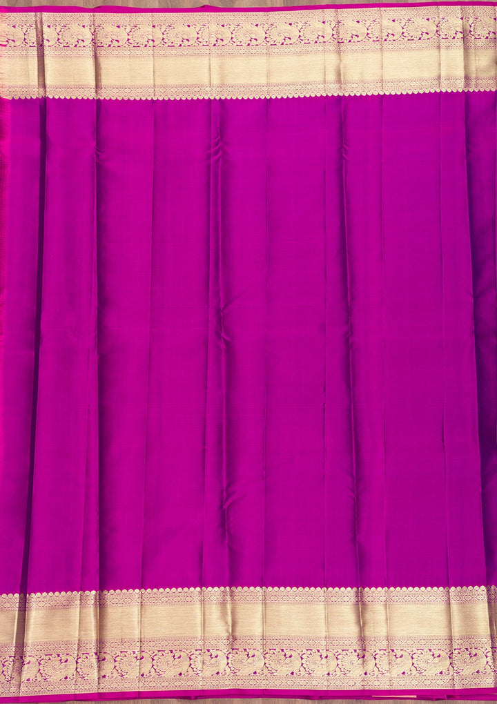 Peacock Blue Zariwork Pure Silk Saree-Koskii