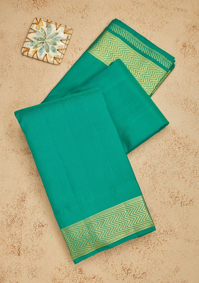 Green Zariwork Pure Silk Saree-Koskii