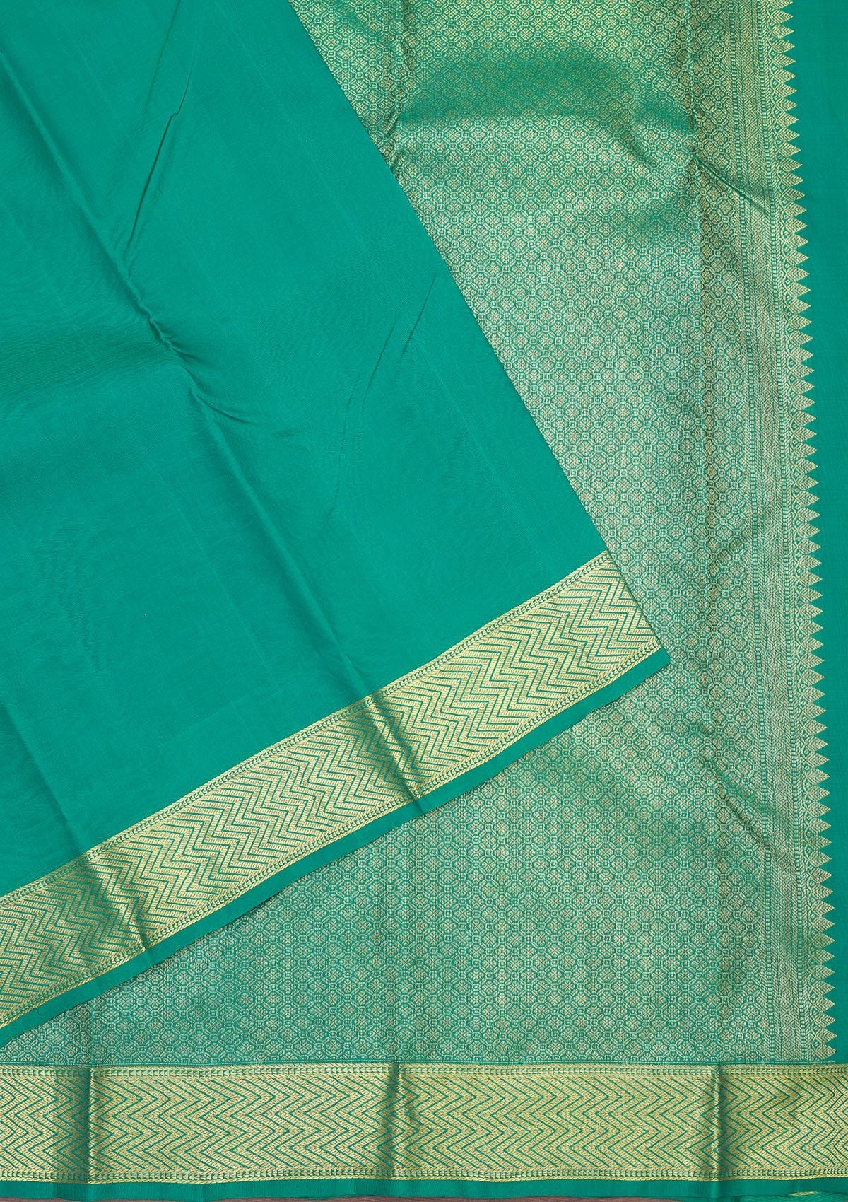 Green Zariwork Pure Silk Saree-Koskii