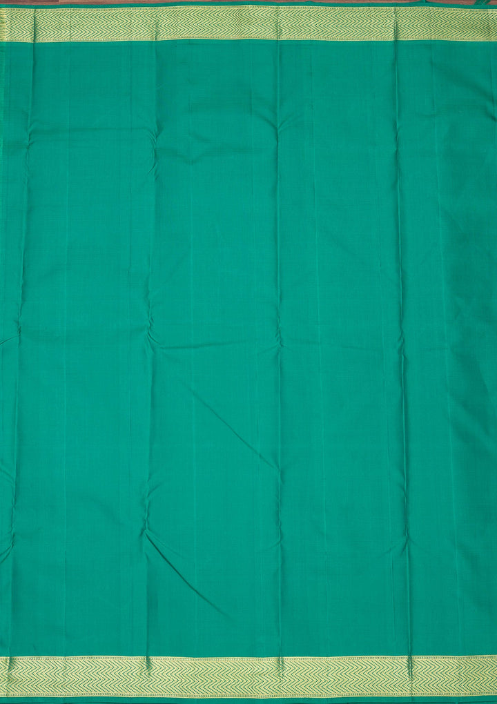 Green Zariwork Pure Silk Saree-Koskii