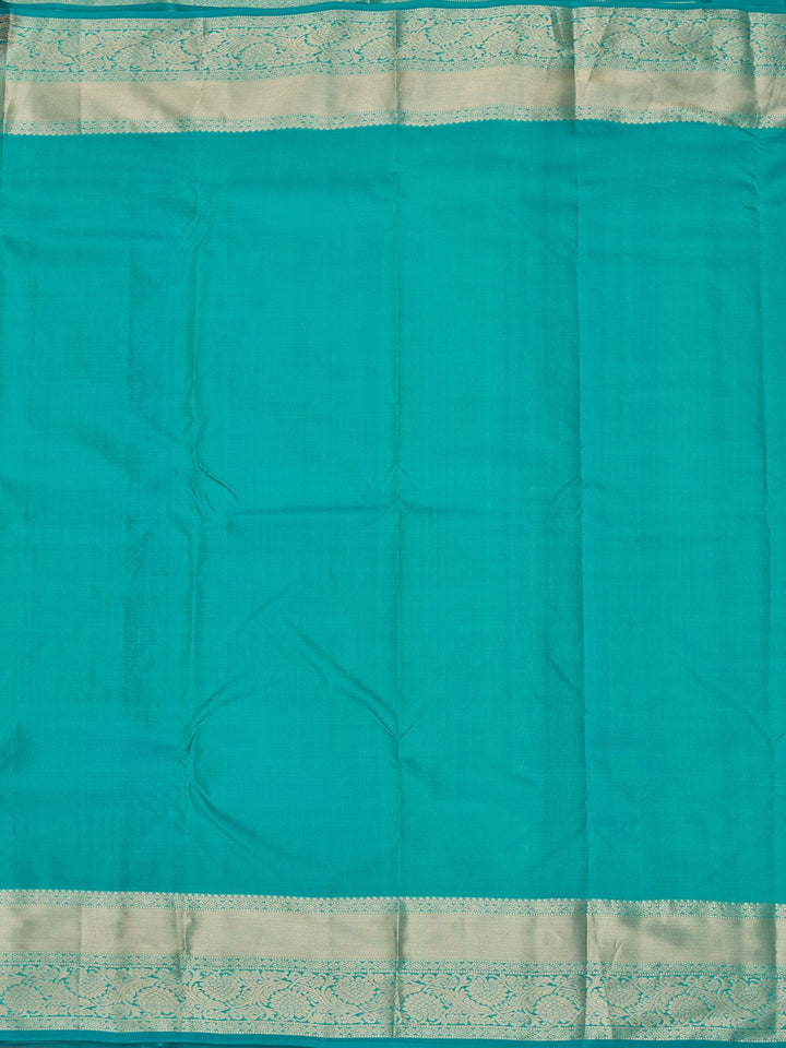 Peacock Blue Zariwork Pure Silk Saree