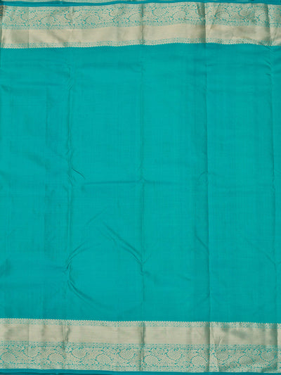 Peacock Blue Zariwork Pure Silk Saree