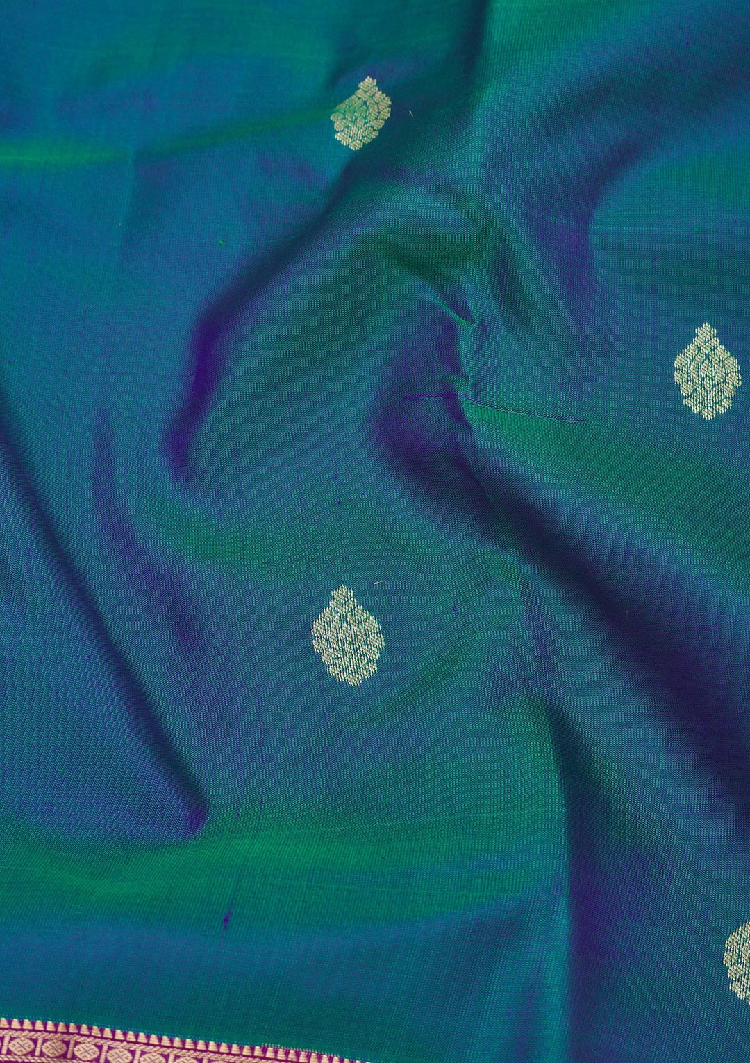 Peacock Blue Zariwork Pure Silk Saree