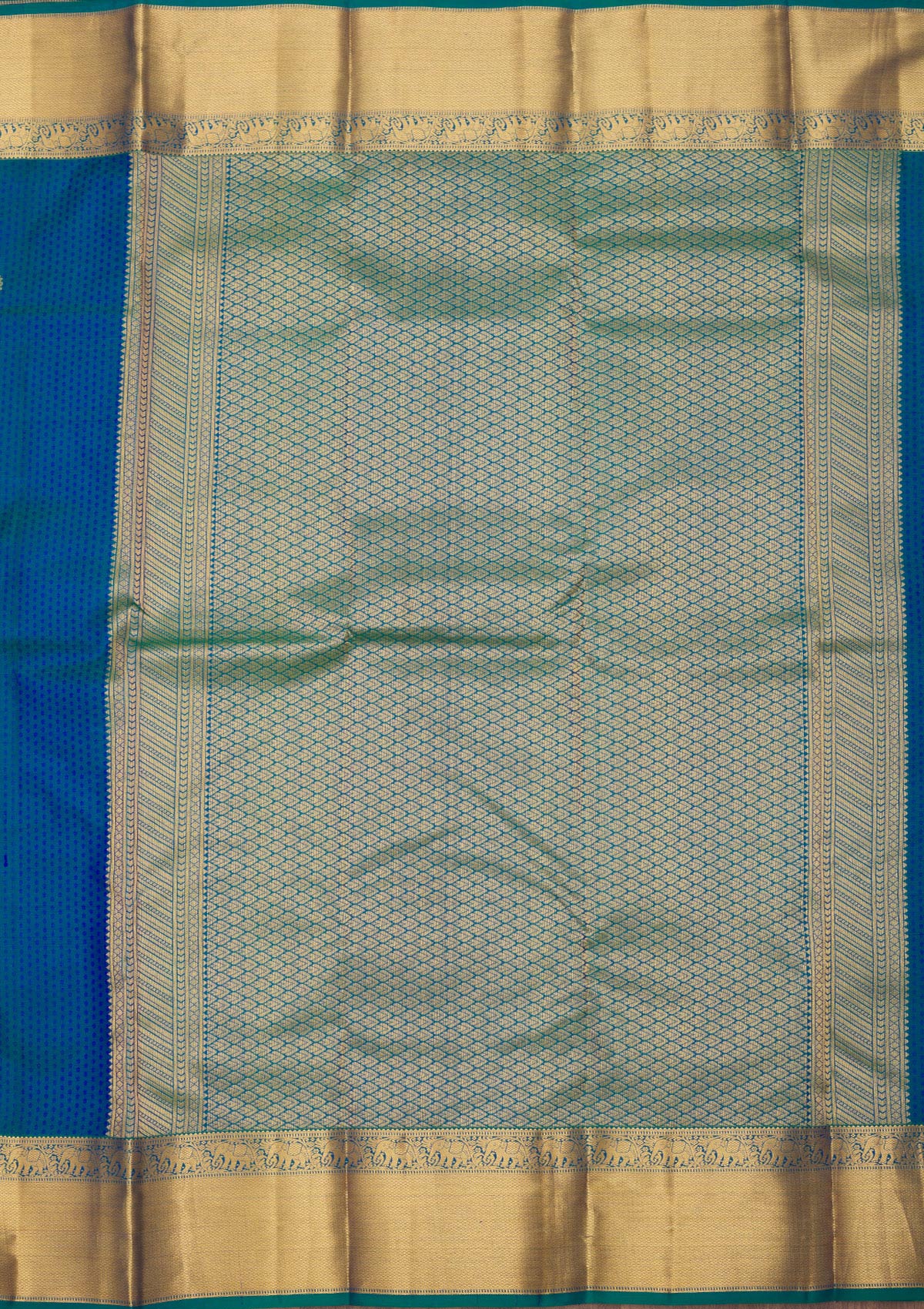 Peacock Blue Zariwork Pure Silk Saree