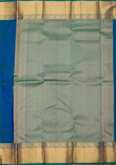 Peacock Blue Zariwork Pure Silk Saree