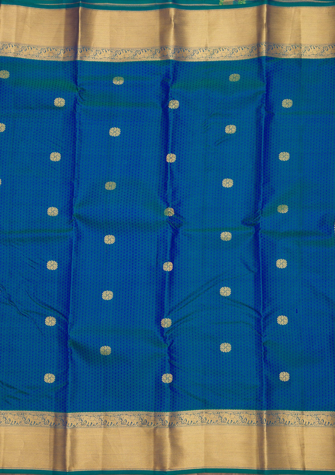 Peacock Blue Zariwork Pure Silk Saree