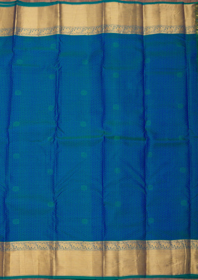 Peacock Blue Zariwork Pure Silk Saree