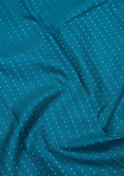 Peacock Blue Zariwork Pure Silk Saree