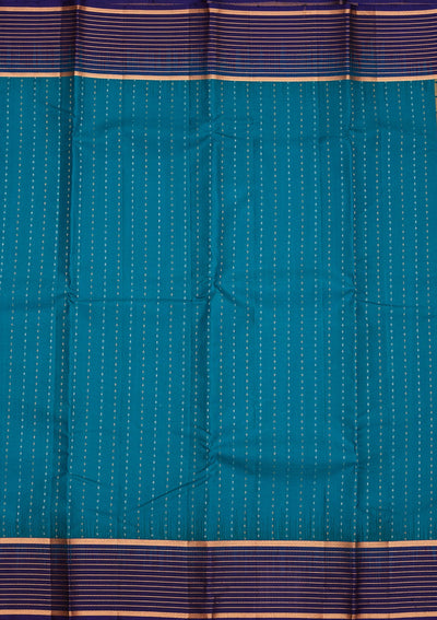 Peacock Blue Zariwork Pure Silk Saree