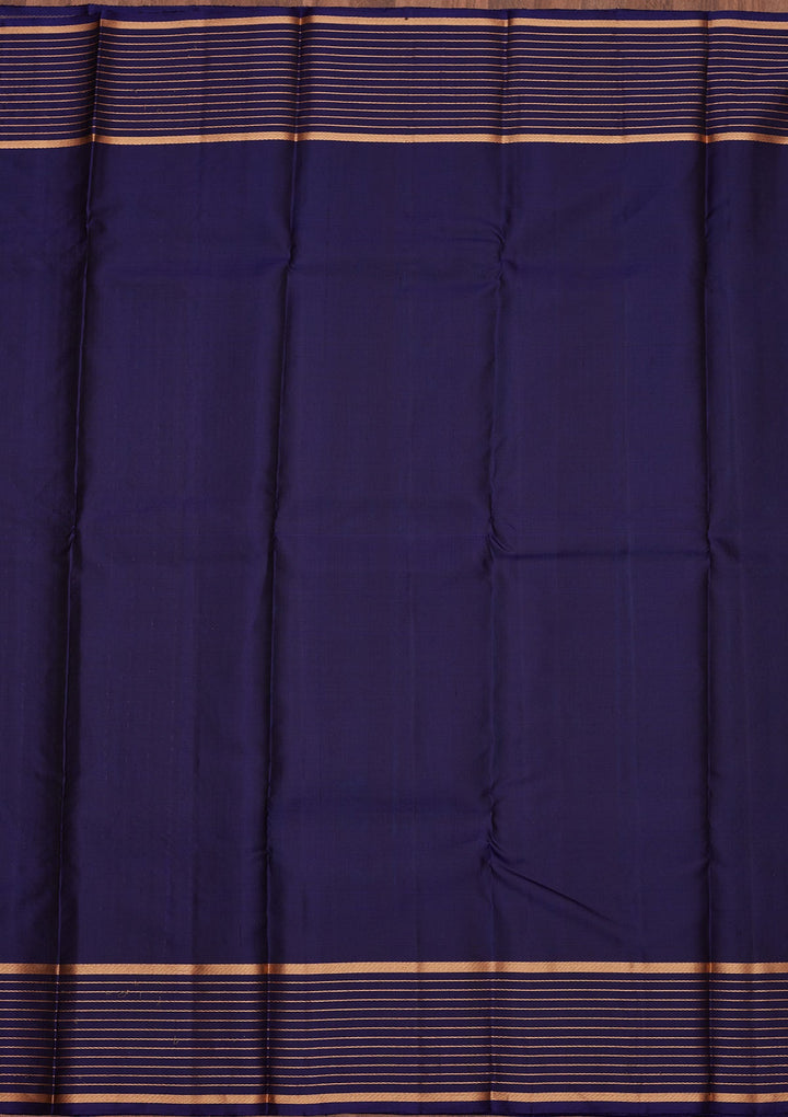 Peacock Blue Zariwork Pure Silk Saree