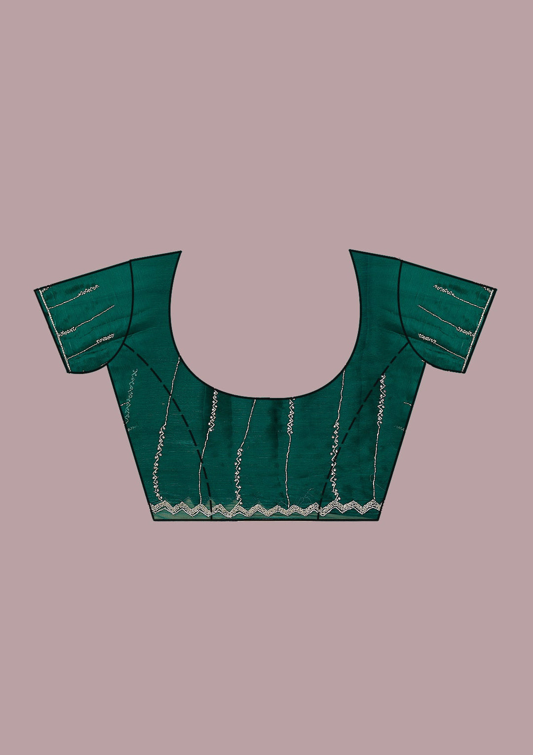 Peacock Green Cutdana Georgette Saree-Koskii