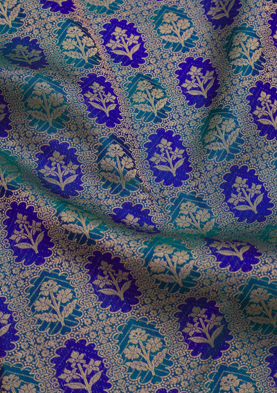 Peacock Green Zariwork Pure Silk Saree