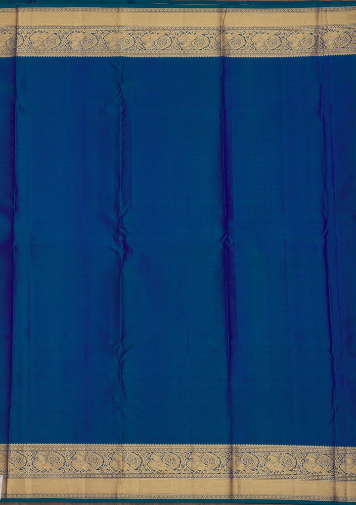 Peacock Green Zariwork Pure Silk Saree