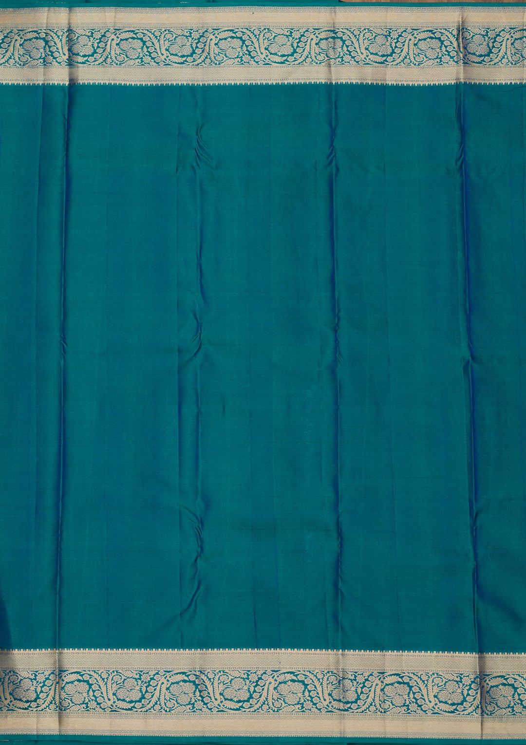 Peacock Green Zariwork Pure Silk Saree-Koskii