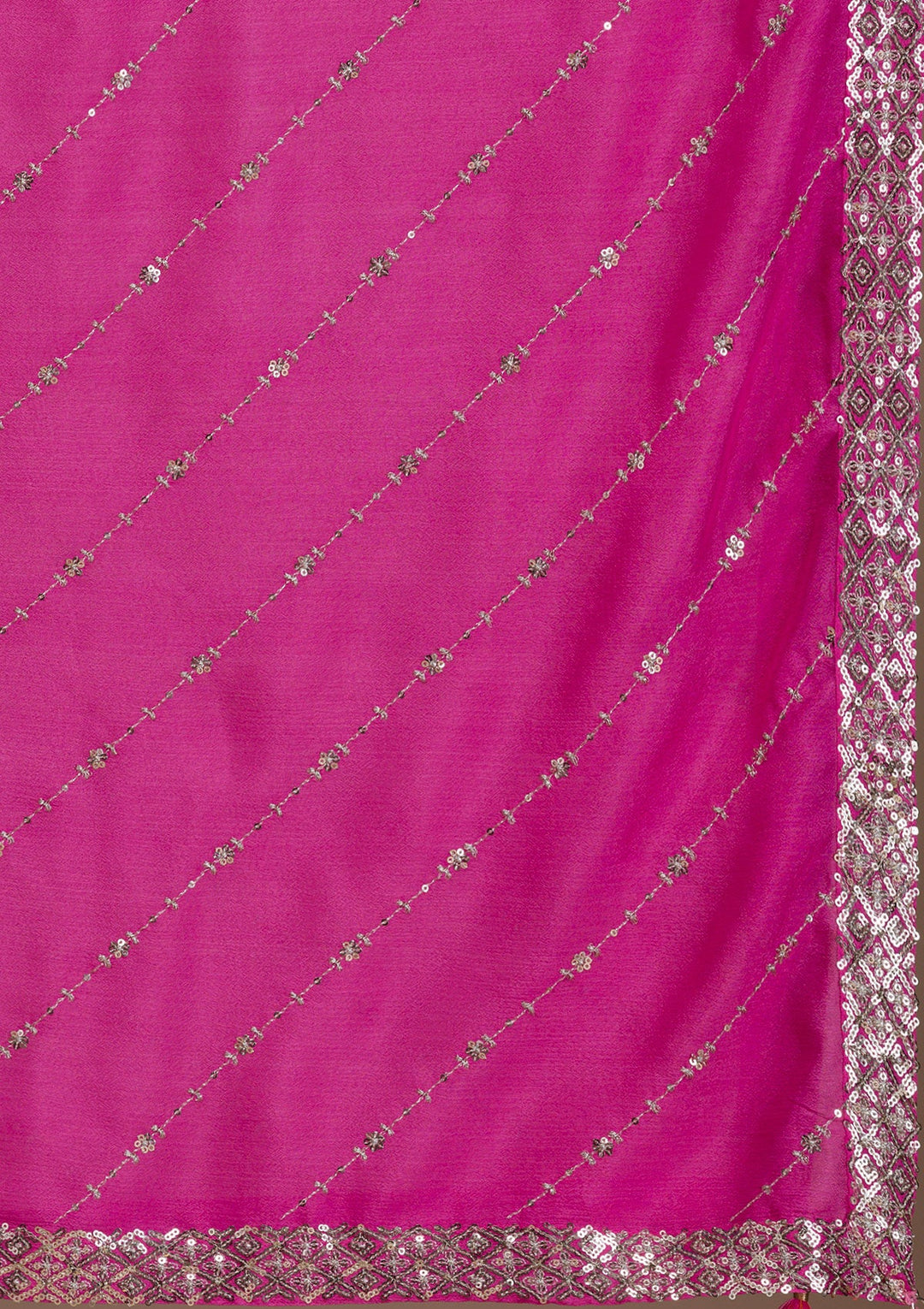 Pink Cutdana Georgette Readymade Lehenga-Koskii