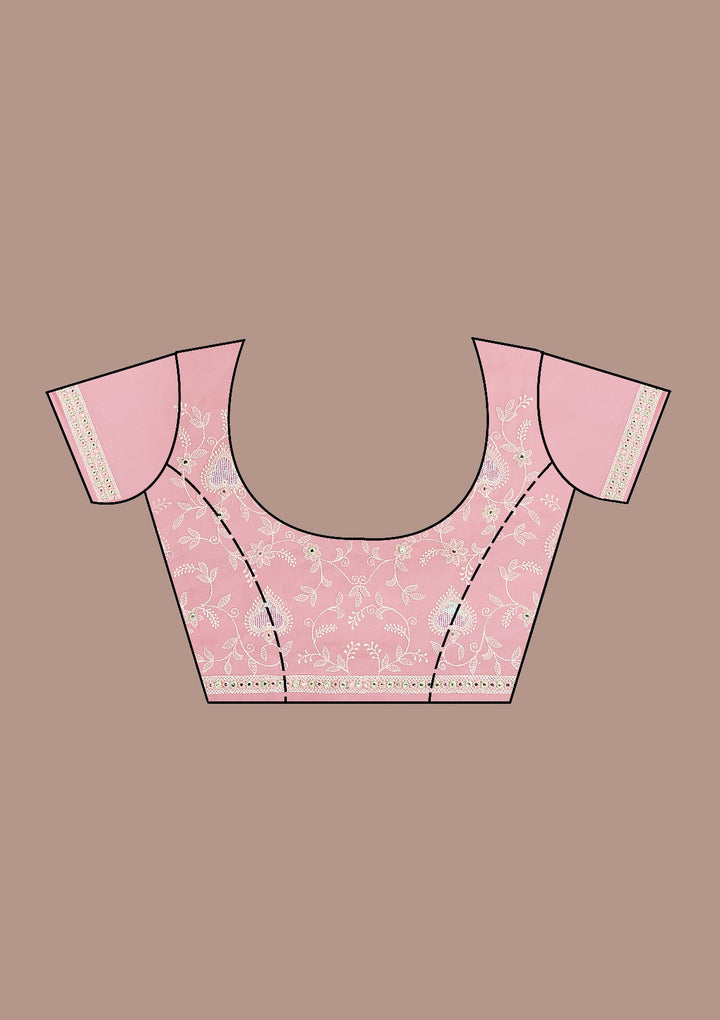 Pink Gotapatti Chiffon Saree-Koskii