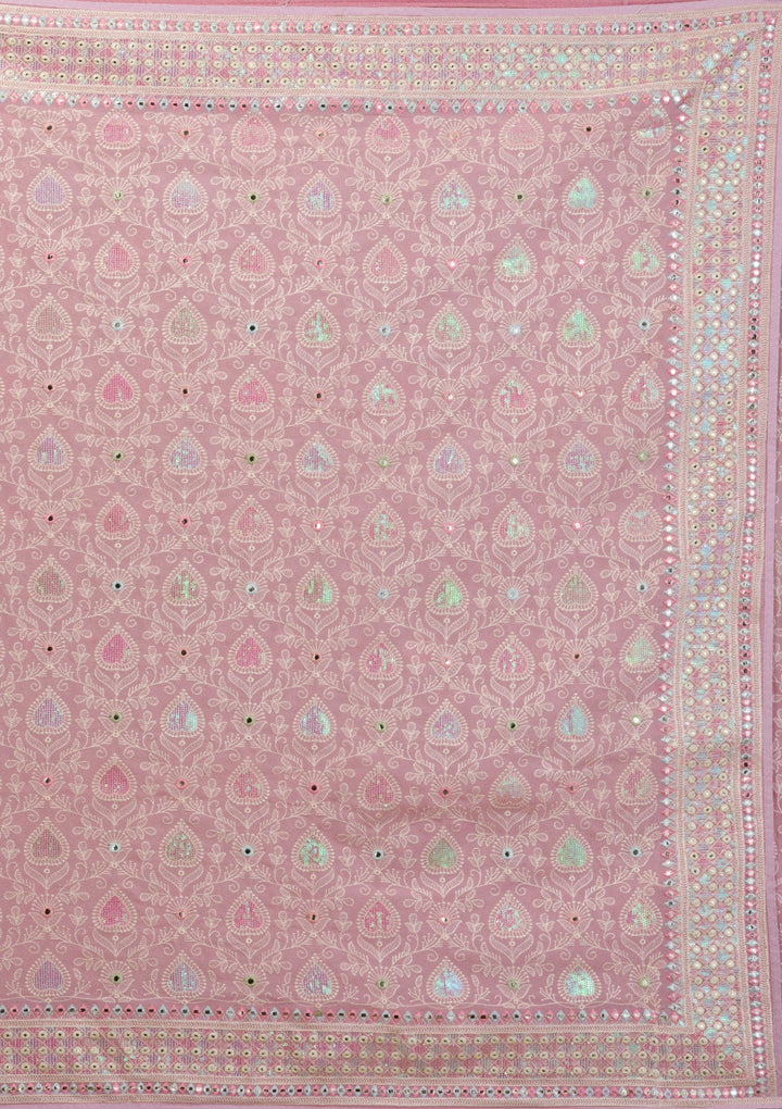Pink Gotapatti Georgette Saree-Koskii