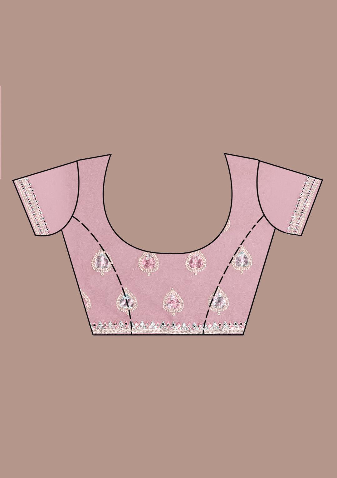 Pink Gotapatti Georgette Saree-Koskii