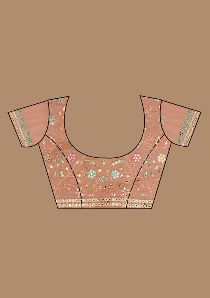 Pink Gotapatti Shimmer Georgette Saree-Koskii