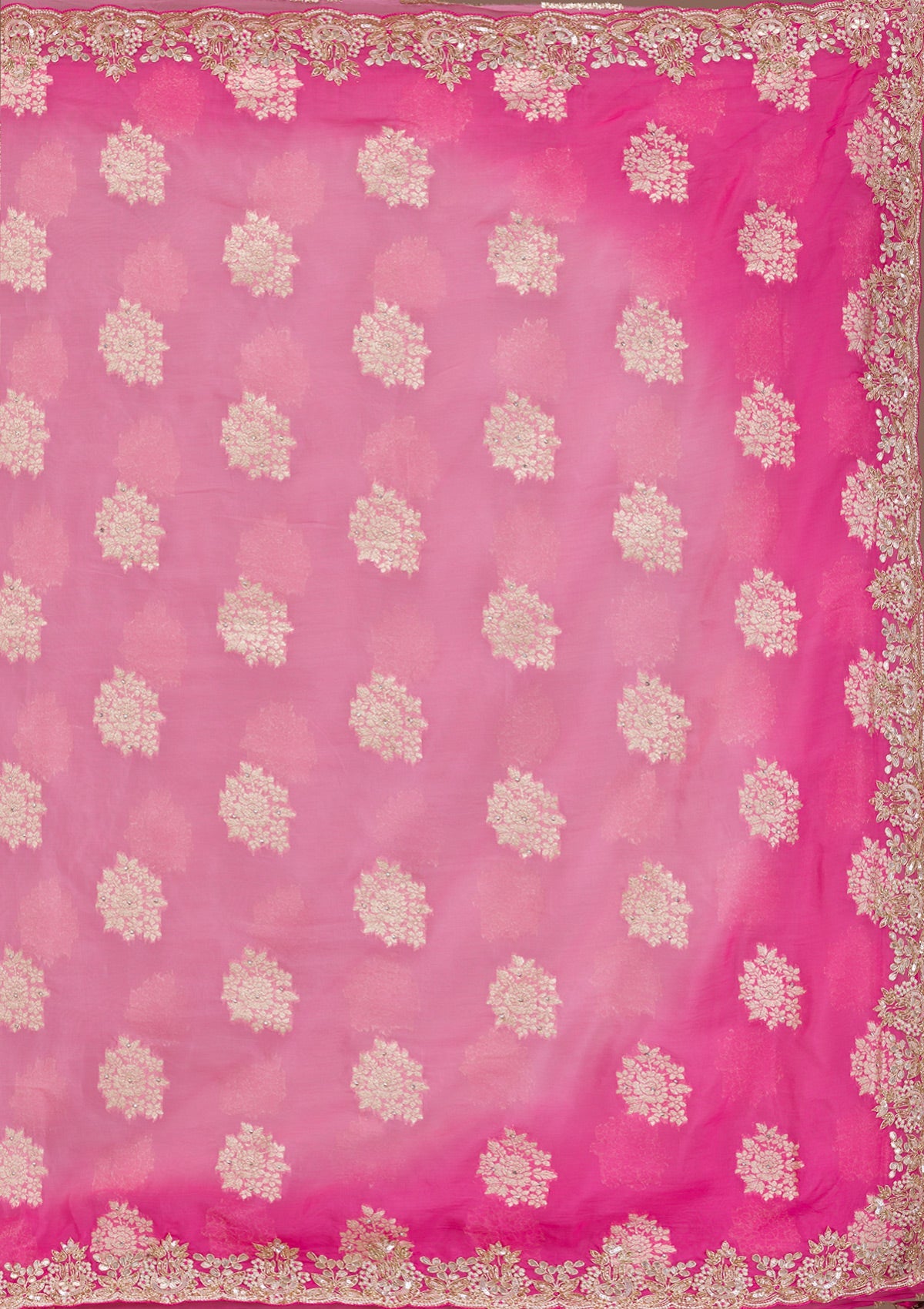 Pink Gotapatti Tissue Saree-Koskii