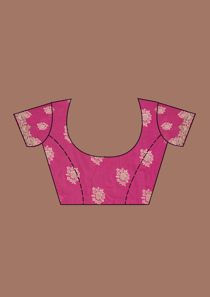 Pink Gotapatti Tissue Saree-Koskii